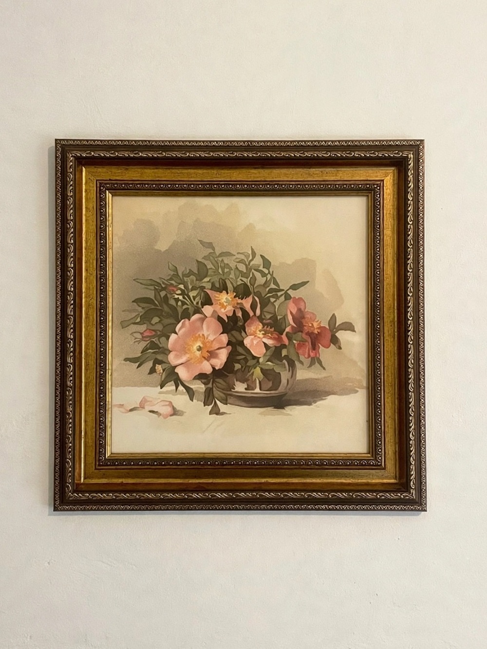 Wild Azaleas and Wild Roses No. 3 Framed Canvas Print